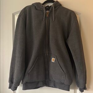 Carhartt Gray Zip-Up Hooded Lightweight Jacket